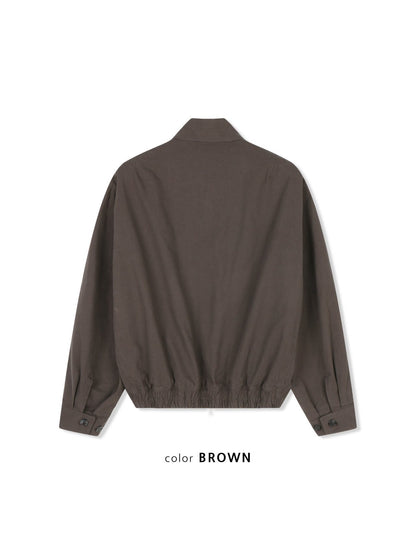 MAGNOLIA Stand Collar Cotton Harrington Jacket(BLACK,BROWN) 商品画像9/23