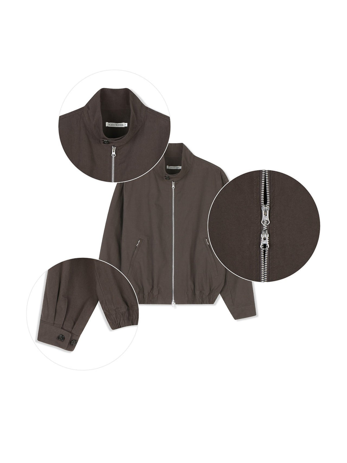 MAGNOLIA Stand Collar Cotton Harrington Jacket(BLACK,BROWN) 商品画像18/23