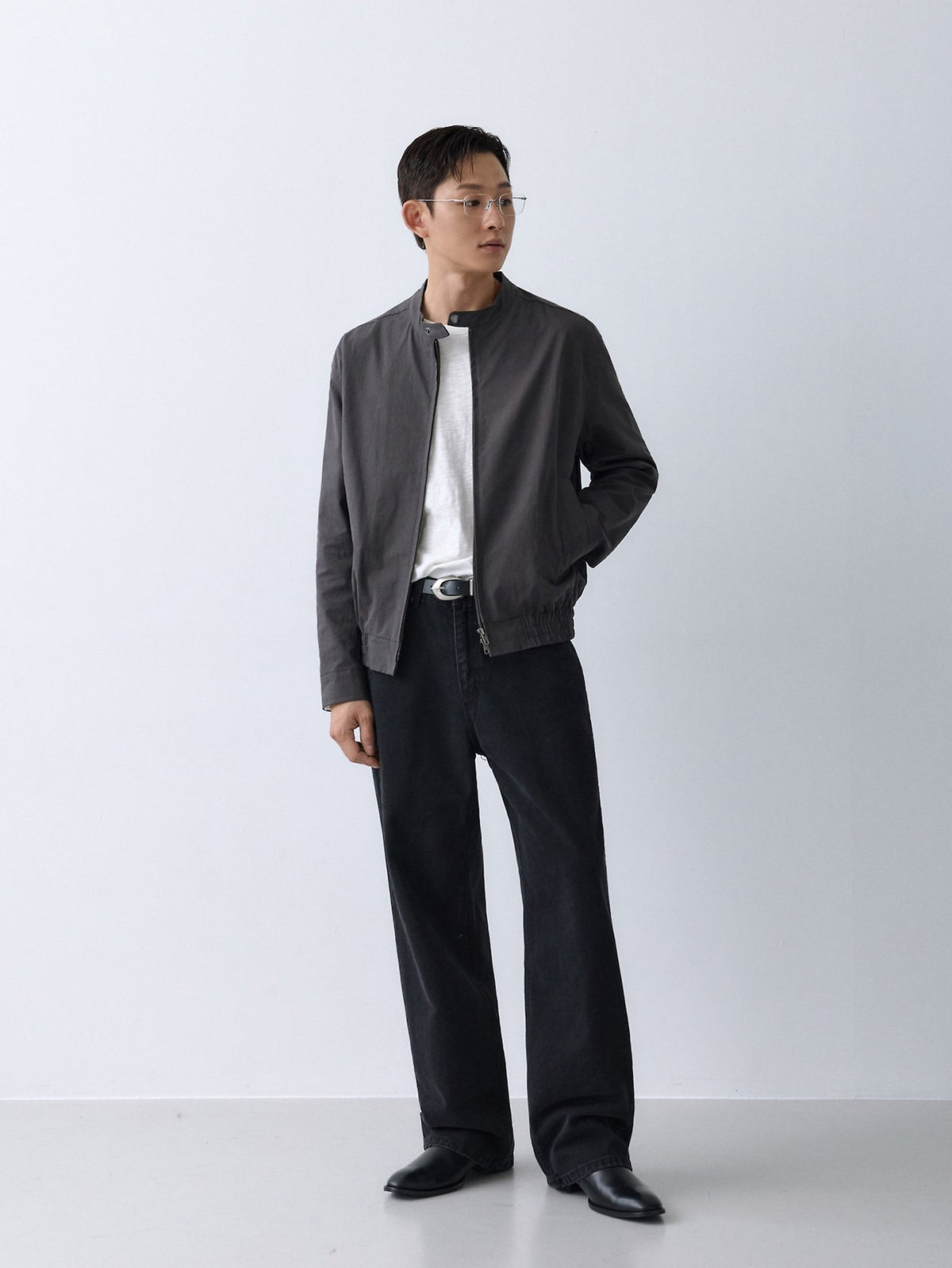 MAGNOLIA Stand Collar Cotton Zip Jacket(MINT,BLUE,CHARCOAL) 商品画像1/15