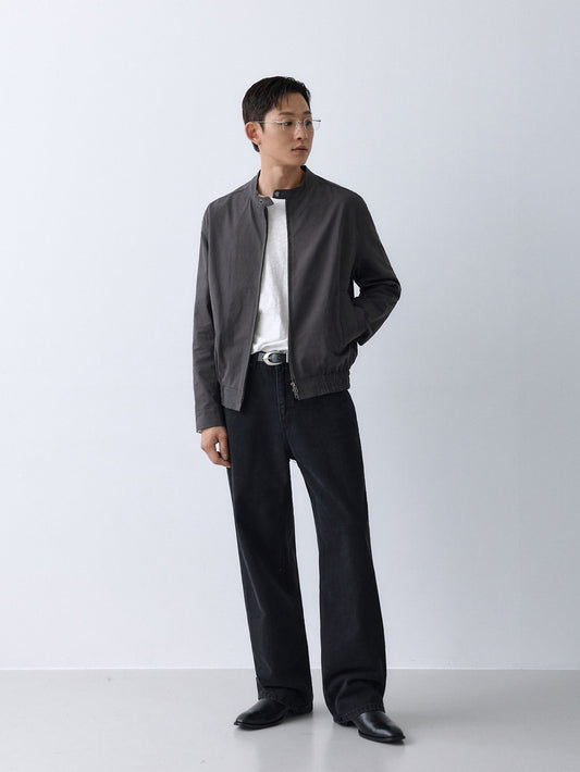 MAGNOLIA Stand Collar Cotton Zip Jacket(MINT,BLUE,CHARCOAL) 商品画像1/15