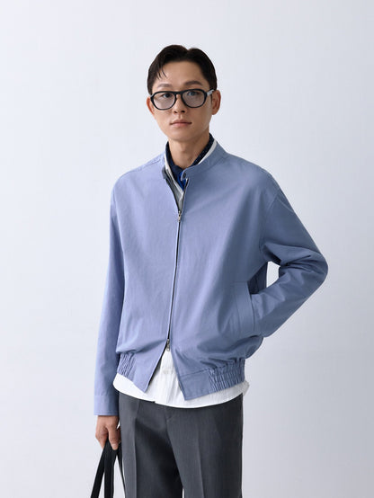 MAGNOLIA Stand Collar Cotton Zip Jacket(MINT,BLUE,CHARCOAL) 商品画像4/15