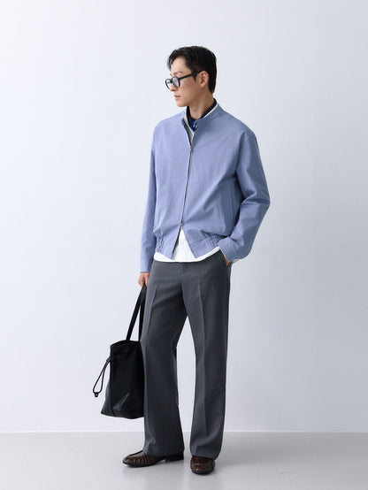 MAGNOLIA Stand Collar Cotton Zip Jacket(MINT,BLUE,CHARCOAL) 商品画像6/15