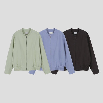 MAGNOLIA Stand Collar Cotton Zip Jacket(MINT,BLUE,CHARCOAL) 商品画像7/15