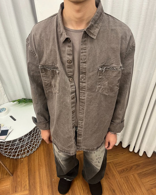 MAGNOLIA Stone Western Military Jacket(CHARCOAL BLACK,BROWN) 商品画像3/20