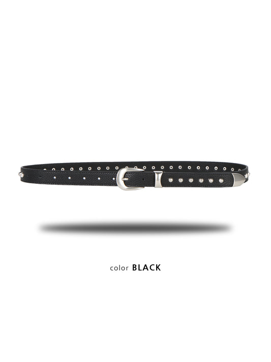 MAGNOLIA Studded Grommet Belt(BLACK,BROWN,BEIGE,KHAKI) 商品画像5/10