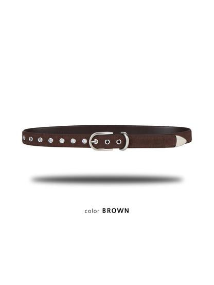MAGNOLIA Suede Eyelet Belt(BEIGE,BROWN,BLACK) 商品画像6/9