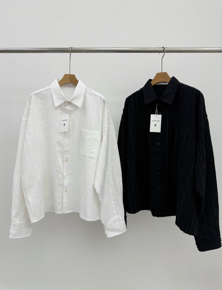 Tassel Texture Crop Shirt