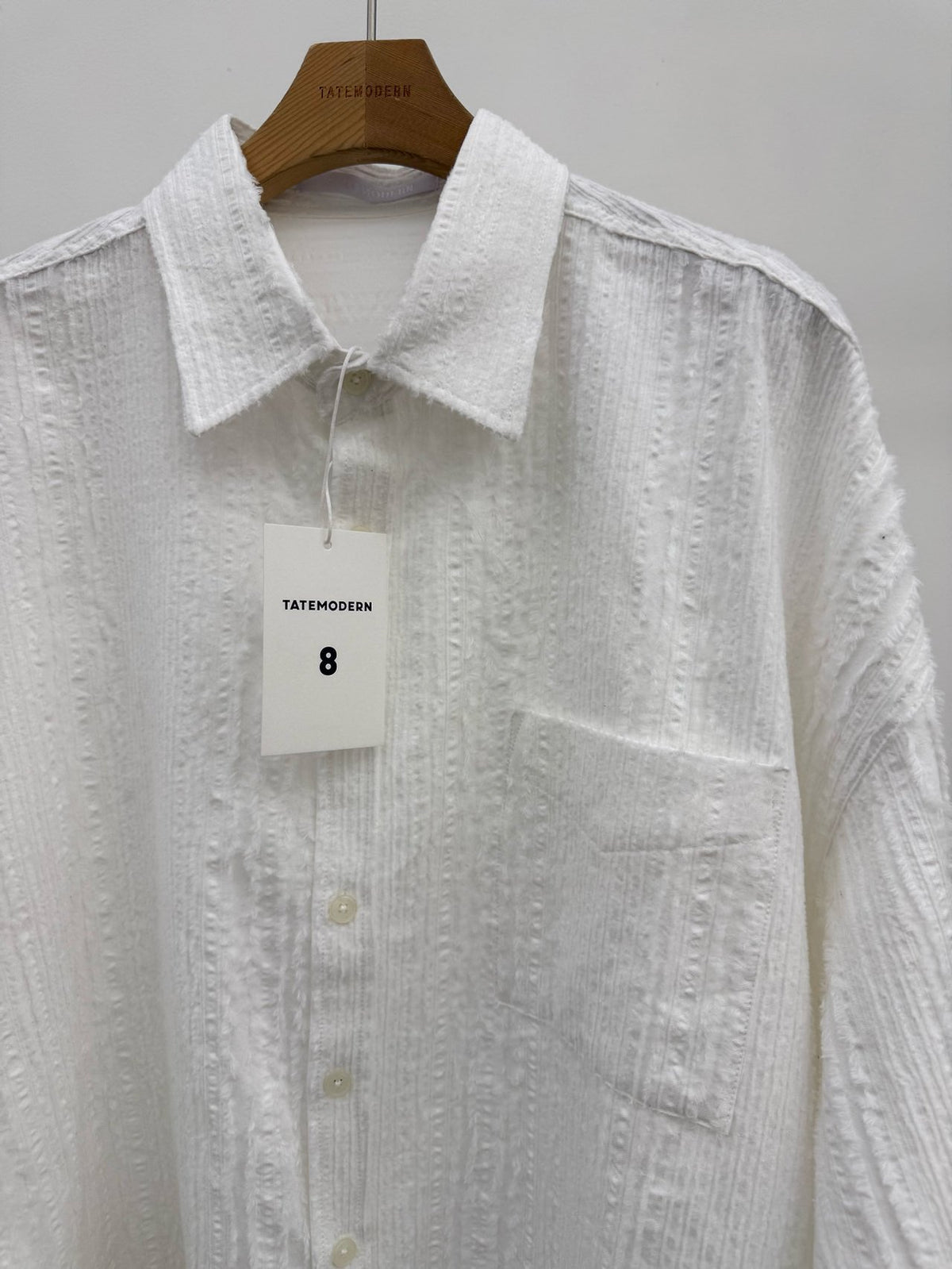 MAGNOLIA Tassel Texture Crop Shirt(WHITE,BLACK) 商品画像3/12