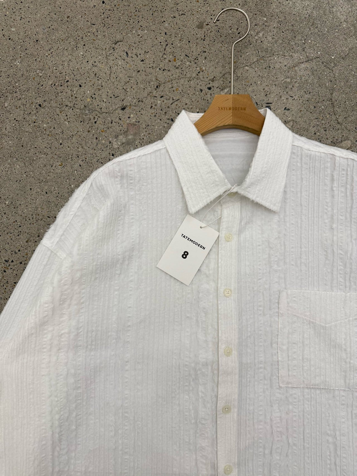 MAGNOLIA Tassel Texture Crop Shirt(WHITE,BLACK) 商品画像7/12