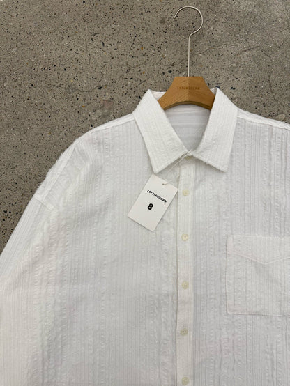 MAGNOLIA Tassel Texture Crop Shirt(WHITE,BLACK) 商品画像7/12