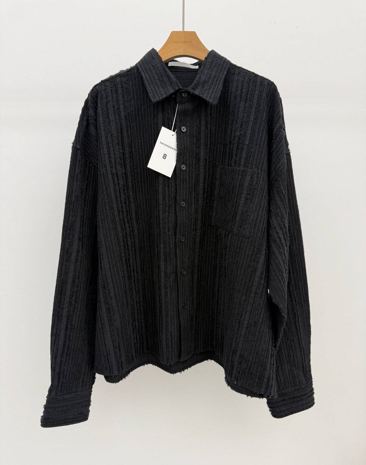 MAGNOLIA Tassel Texture Crop Shirt(WHITE,BLACK) 商品画像8/12