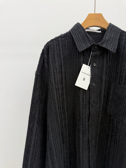 MAGNOLIA Tassel Texture Crop Shirt(WHITE,BLACK) 商品画像9/12