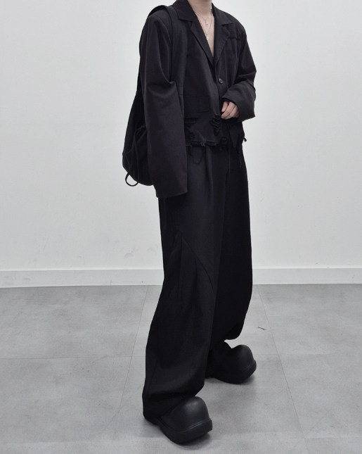 MAGNOLIA Tencel Curve Wide Trousers(GRAY,BLACK) 商品画像2/17