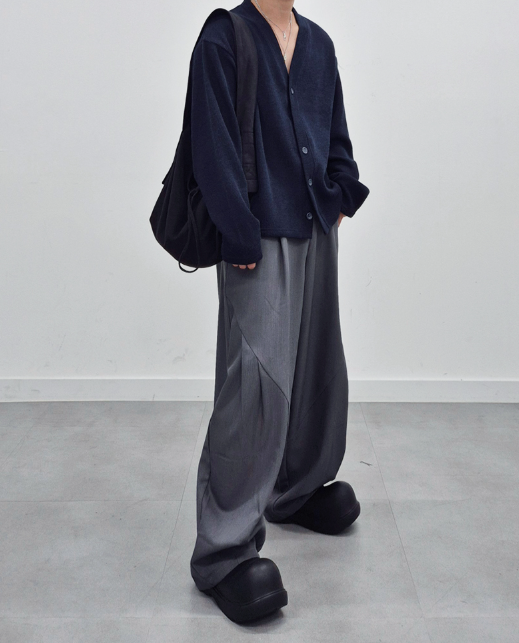 MAGNOLIA Tencel Curve Wide Trousers(GRAY,BLACK) 商品画像5/17