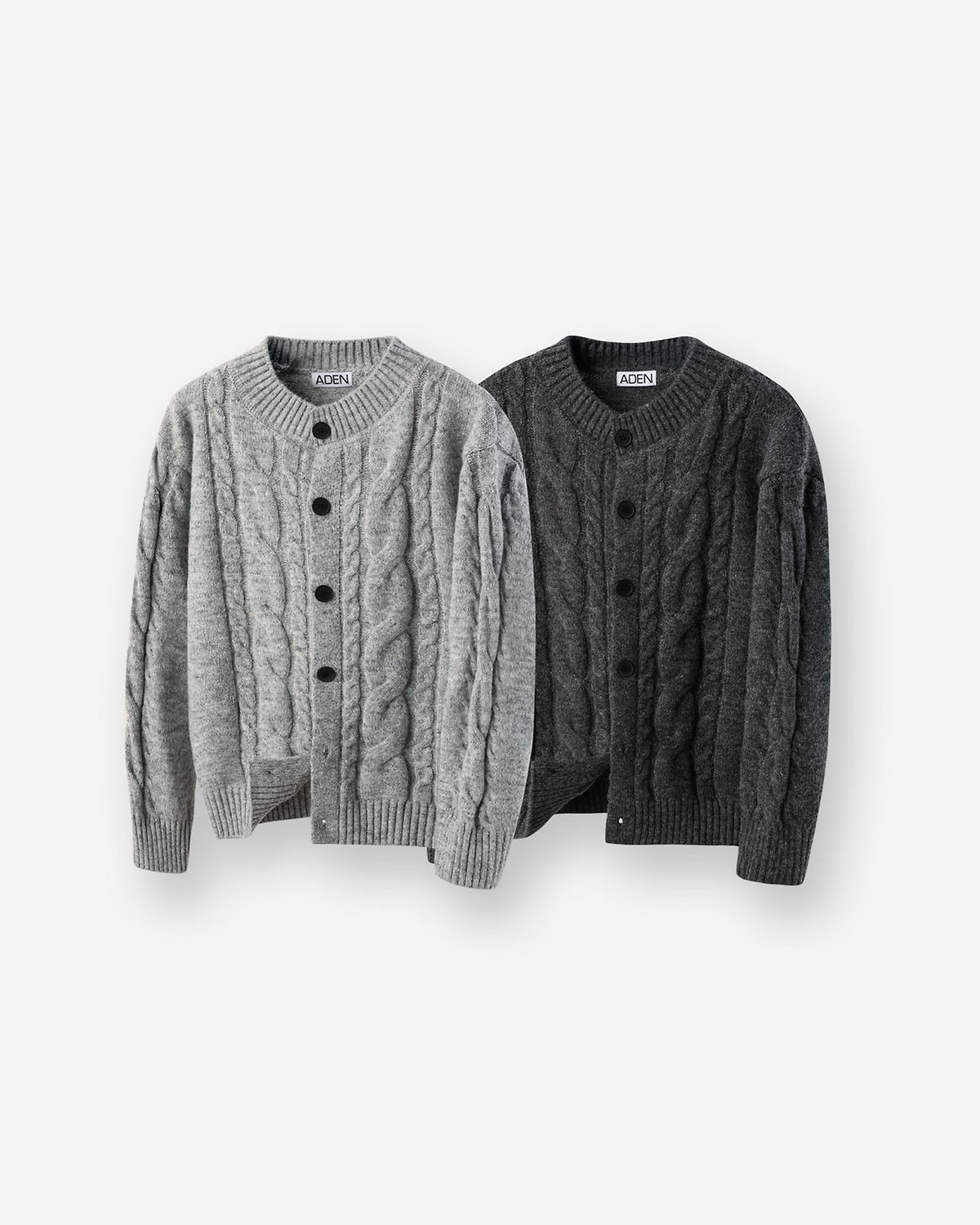 MAGNOLIA Treccia Cable Wool Cardigan(GRAY,CHARCOAL) 商品画像1/7
