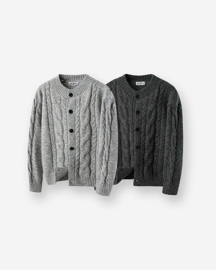Treccia Cable Wool Cardigan