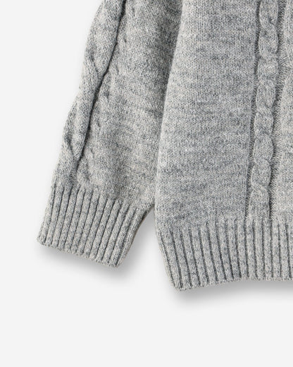 MAGNOLIA Treccia Cable Wool Cardigan(GRAY,CHARCOAL) 商品画像4/7