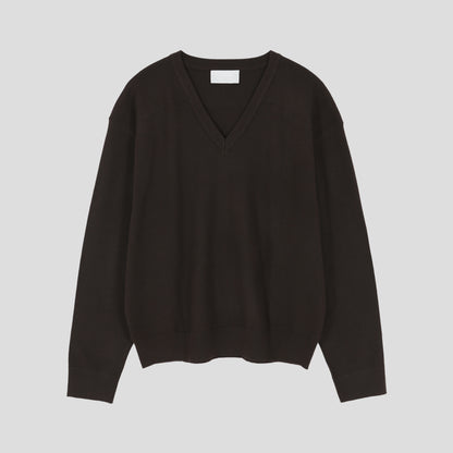 MAGNOLIA Trout Sewing V-Neck Knit(BROWN,NAVY,CHARCOAL,BLACK) 商品画像20/35