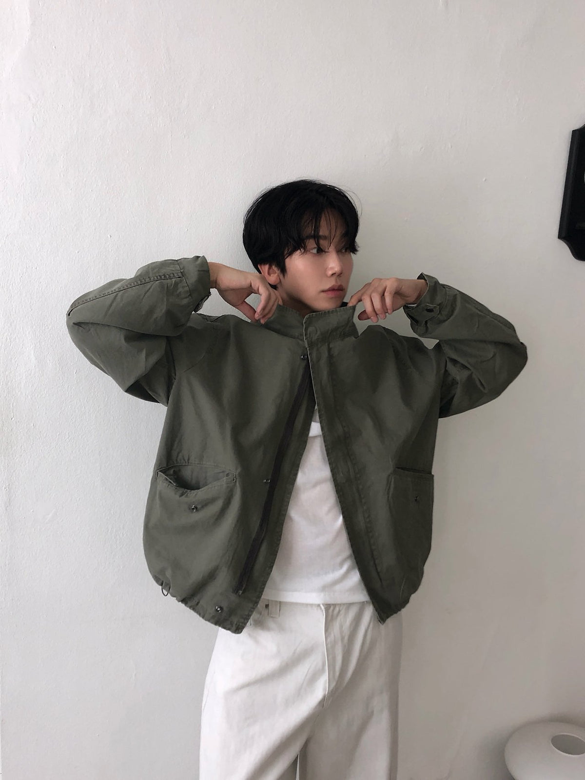 MAGNOLIA Turtleneck Field Jacket(BLACK, GRAY, KHAKI) 商品画像4/15