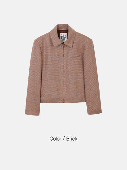 MAGNOLIA Tweed Zip Jacket(BRICK,BEIGE) 商品画像3/6