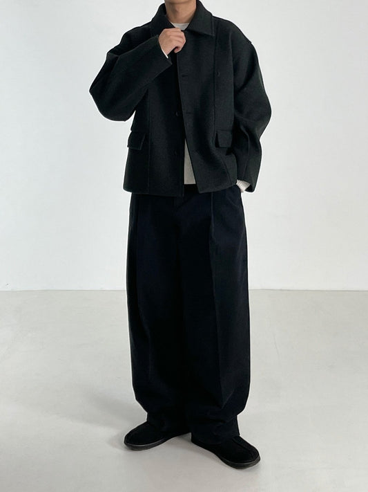 MAGNOLIA Twill Wide Pants(BLACK,NAVY,BROWN,CHARCOAL,IVORY,BURGUNDY) 商品画像2/15
