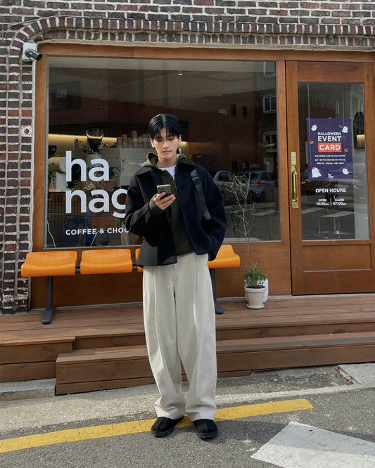 MAGNOLIA Twill Wide Pants(BLACK,NAVY,BROWN,CHARCOAL,IVORY,BURGUNDY) 商品画像3/15