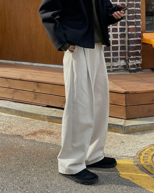 MAGNOLIA Twill Wide Pants(BLACK,NAVY,BROWN,CHARCOAL,IVORY,BURGUNDY) 商品画像4/15