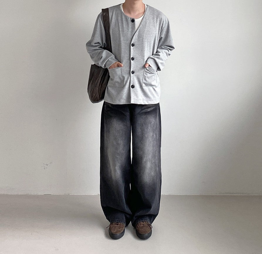 MAGNOLIA Unbalanced Button Cardigan(GRAY,RED,BLACK) 商品画像7/25