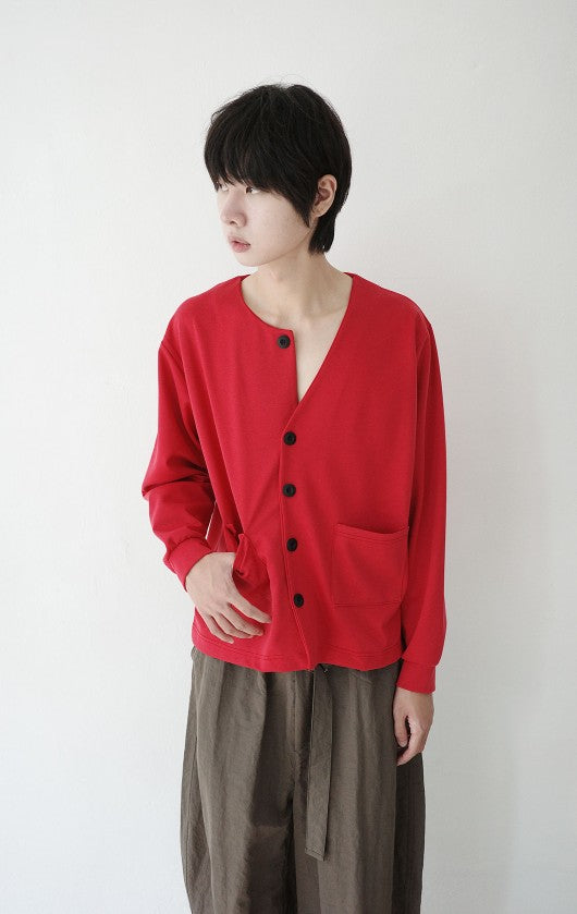 MAGNOLIA Unbalanced Button Cardigan(GRAY,RED,BLACK) 商品画像10/25