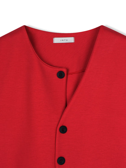 MAGNOLIA Unbalanced Button Cardigan(GRAY,RED,BLACK) 商品画像19/25