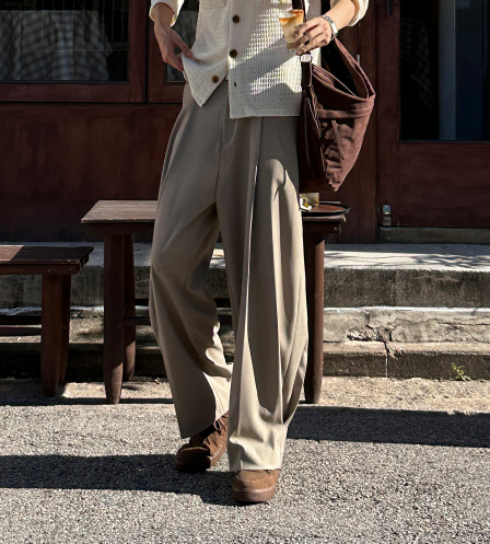 MAGNOLIA Urban Drape Wide Trousers(BLACK,CHARCOAL,BEIGE) 商品画像1/16
