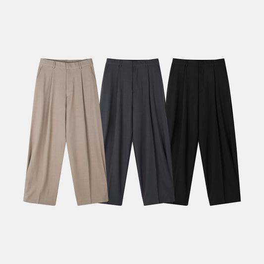 MAGNOLIA Urban Drape Wide Trousers(BLACK,CHARCOAL,BEIGE) 商品画像2/16