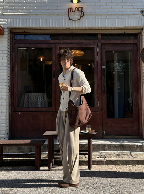 MAGNOLIA Urban Drape Wide Trousers(BLACK,CHARCOAL,BEIGE) 商品画像5/16