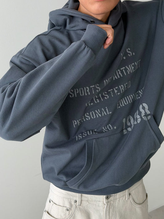MAGNOLIA US Military Lettering Hoodie(WHITE MELANGE,STEEL BLUE,BLACK) 商品画像1/9