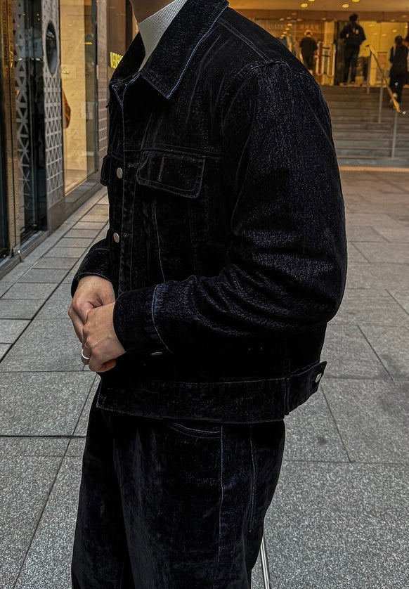 MAGNOLIA Velvet Denim Trucker Jacket 韓国メンズファッション 04