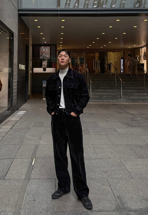 MAGNOLIA Velvet Denim Trucker Jacket 韓国メンズファッション 07