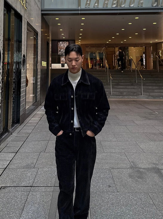 MAGNOLIA Velvet Denim Trucker Jacket 韓国メンズファッション 10