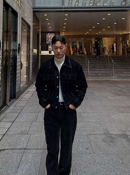 MAGNOLIA Velvet Denim Trucker Jacket 韓国メンズファッション 10