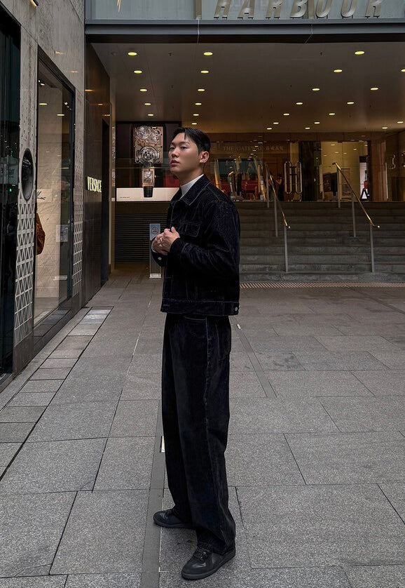 MAGNOLIA Velvet Denim Trucker Jacket 韓国メンズファッション 15
