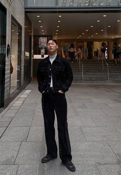 MAGNOLIA Velvet Denim Trucker Jacket 韓国メンズファッション 17