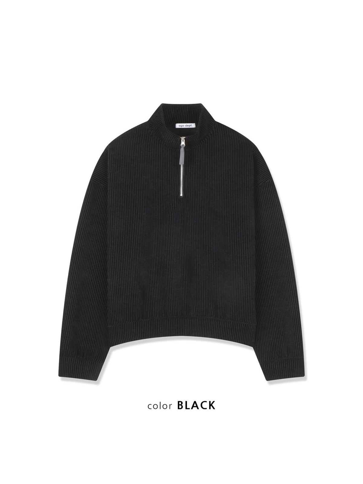 MAGNOLIA Velvet Rib Half-Zip Pullover(DEEP BLUE,CHARCOAL,BLACK) 商品画像3/12