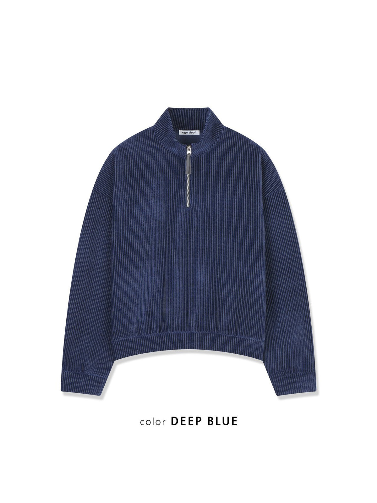 MAGNOLIA Velvet Rib Half-Zip Pullover(DEEP BLUE,CHARCOAL,BLACK) 商品画像5/12