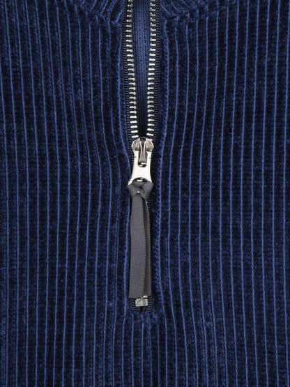 MAGNOLIA Velvet Rib Half-Zip Pullover(DEEP BLUE,CHARCOAL,BLACK) 商品画像7/12