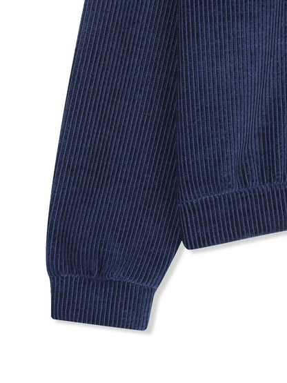 MAGNOLIA Velvet Rib Half-Zip Pullover(DEEP BLUE,CHARCOAL,BLACK) 商品画像8/12