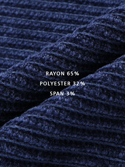 MAGNOLIA Velvet Rib Half-Zip Pullover(DEEP BLUE,CHARCOAL,BLACK) 商品画像11/12