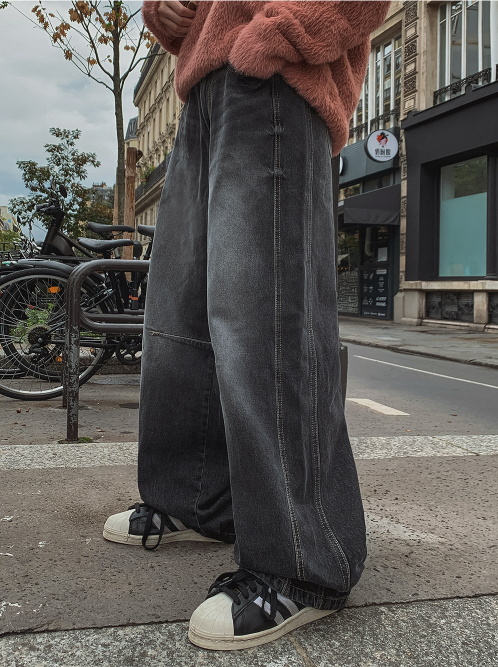 MAGNOLIA Vintage Fade Wide Denim(BLUE,BLACK) 商品画像4/6