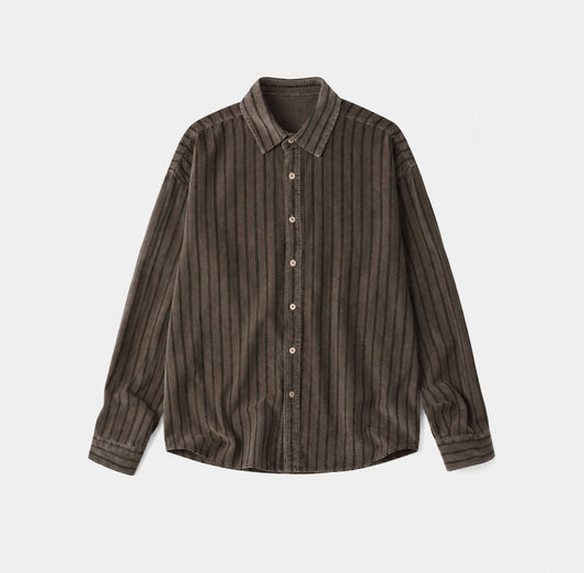 MAGNOLIA Vintage Pigment Stripe Corduroy Shirt(NAVY,BURGUNDY,BROWN,CHARCOAL) 商品画像3/10
