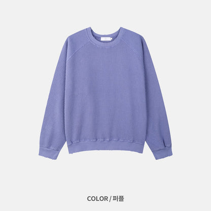 MAGNOLIA Vintage Waffle Sweatshirt(RED,PURPLE,CHARCOAL) 商品画像9/12