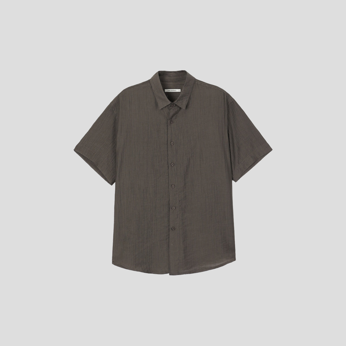 MAGNOLIA Viscose Semi Crop Shirt(GRAY,BLACK) 商品画像8/13