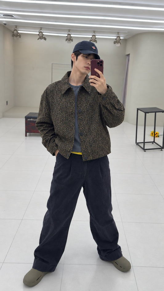 MAGNOLIA Viva Leopard Crop Jacket(GRAY,BROWN) 商品画像2/21
